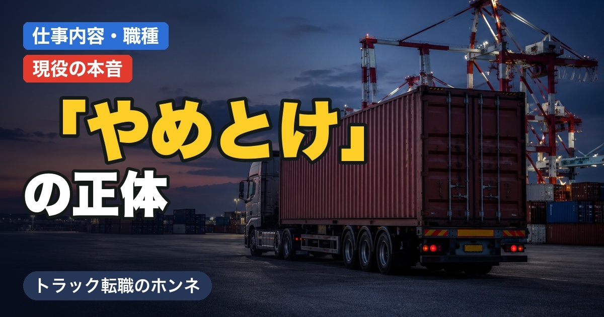 「海上コンテナドライバーはやめとけ」は本当か？きついと言われる理由を現役が本音で解説