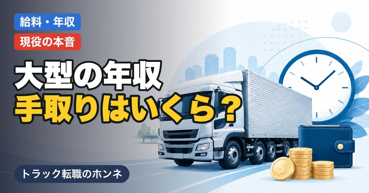 大型トラックドライバーの年収はいくら？手取り・歩合の仕組みを現役が本音で解説