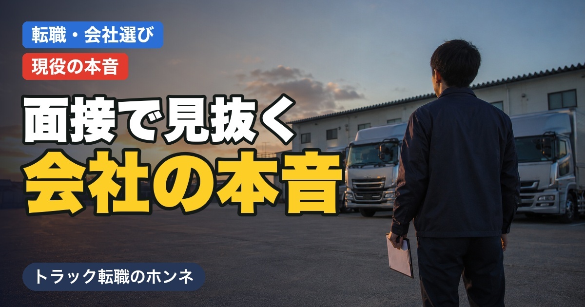 運送会社の面接でする逆質問｜会社の本音を見抜く確認術を現役が解説