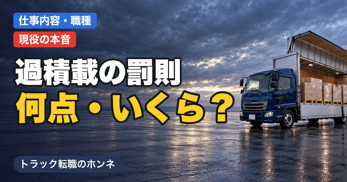 過積載の罰則と違反点数は？ドライバー・会社・荷主の責任を、寸前で気づいた現役が解説